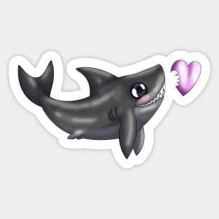 Shark Bites! (Black) Sticker